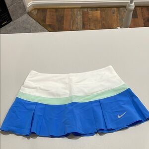 Nike Women's Blue, White, and Mint Mini Skirt